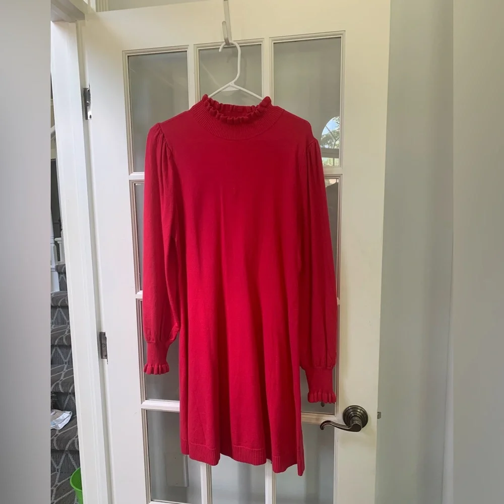 NWOT Bright Pink Sweater Dress Size XL - Picture 1 of 2